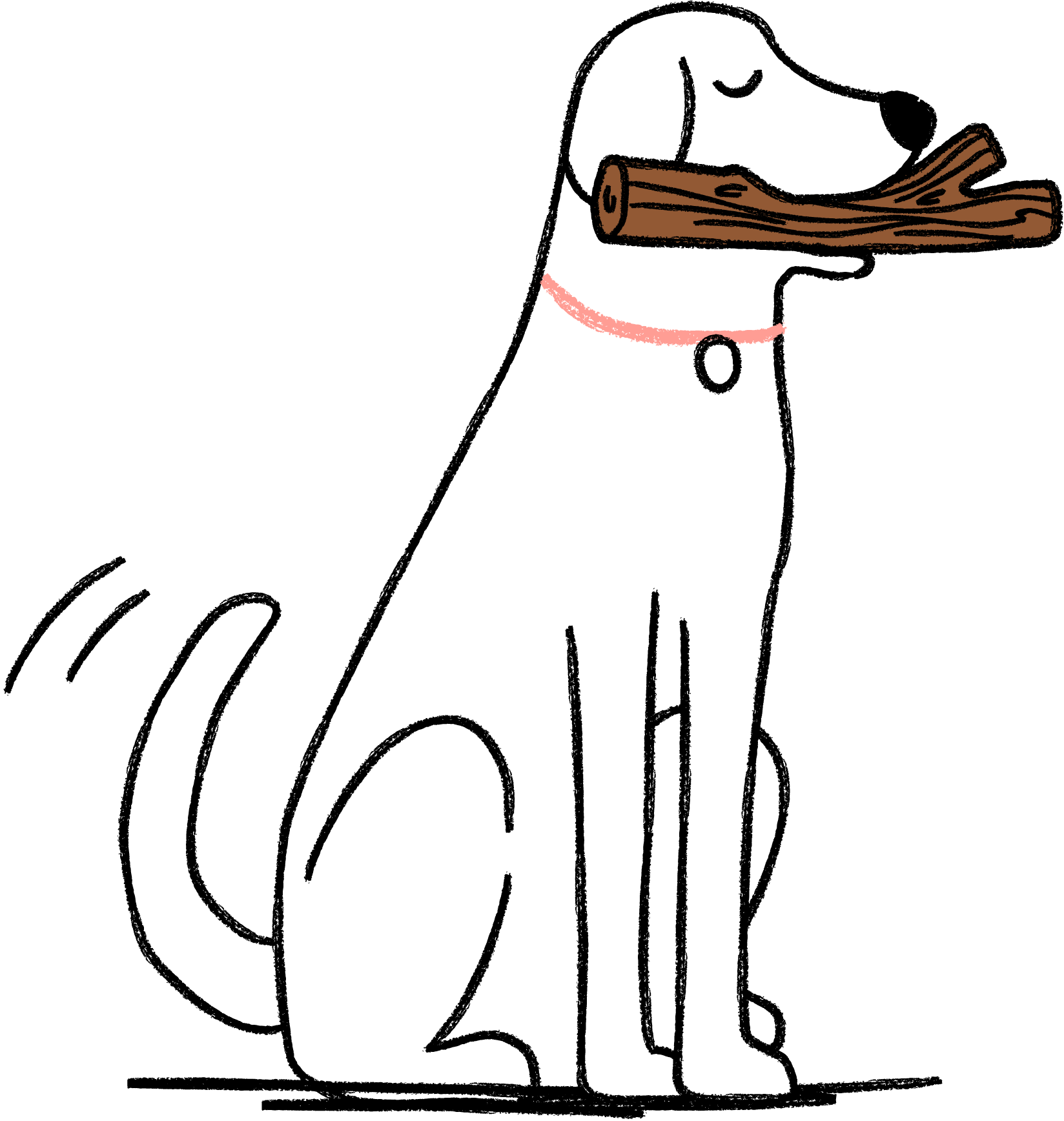 An_illustration_of_a_dog_holding_a_stick_in_its_mouth